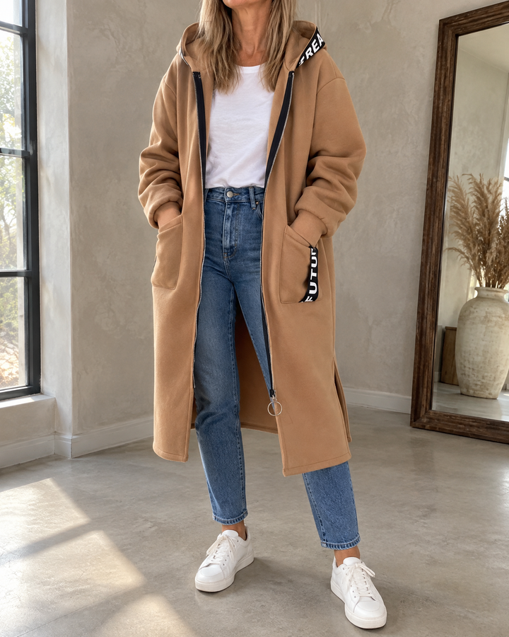 CAPPOTTO LUNGO CON CAPPUCCIO PER DONNE