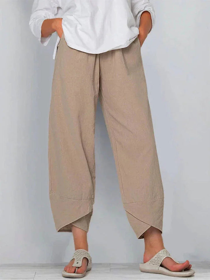Giulia | Pantaloni di Lino e Cotone a Gamba Larga
