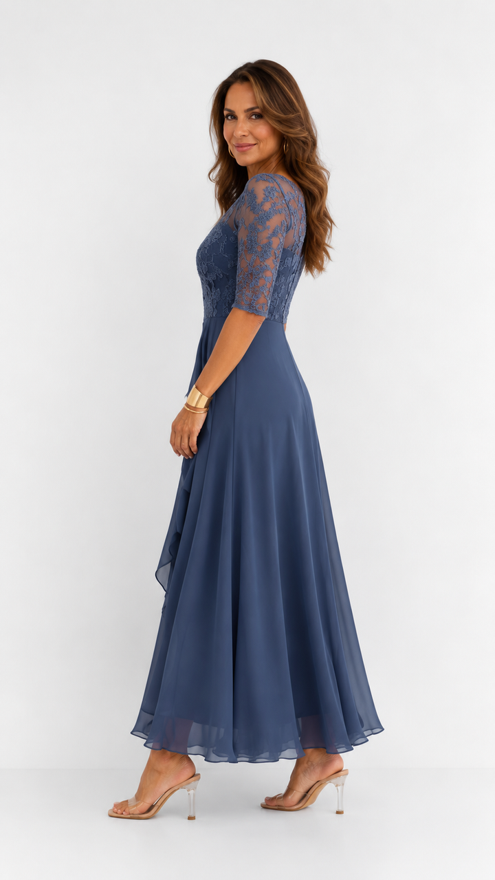 RHONDA | Abito Midi in Pizzo Elegante