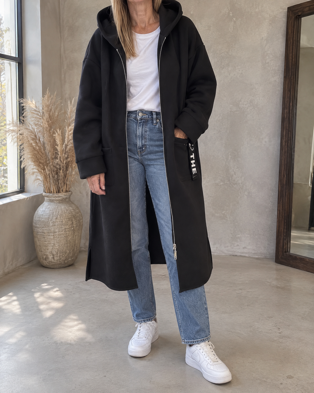 CAPPOTTO LUNGO CON CAPPUCCIO PER DONNE