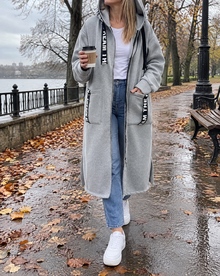 CAPPOTTO LUNGO CON CAPPUCCIO PER DONNE