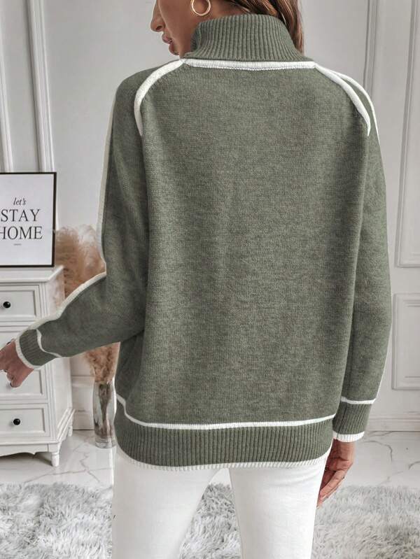 Avalon - Maglione in Cotone Verde Oliva