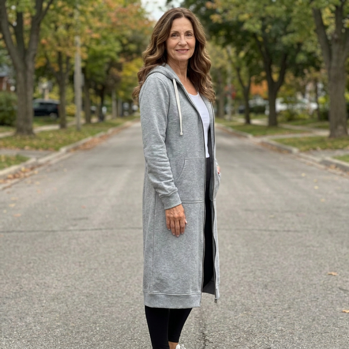 GILET LUNGO CON ZIP RELAX PER DONNE