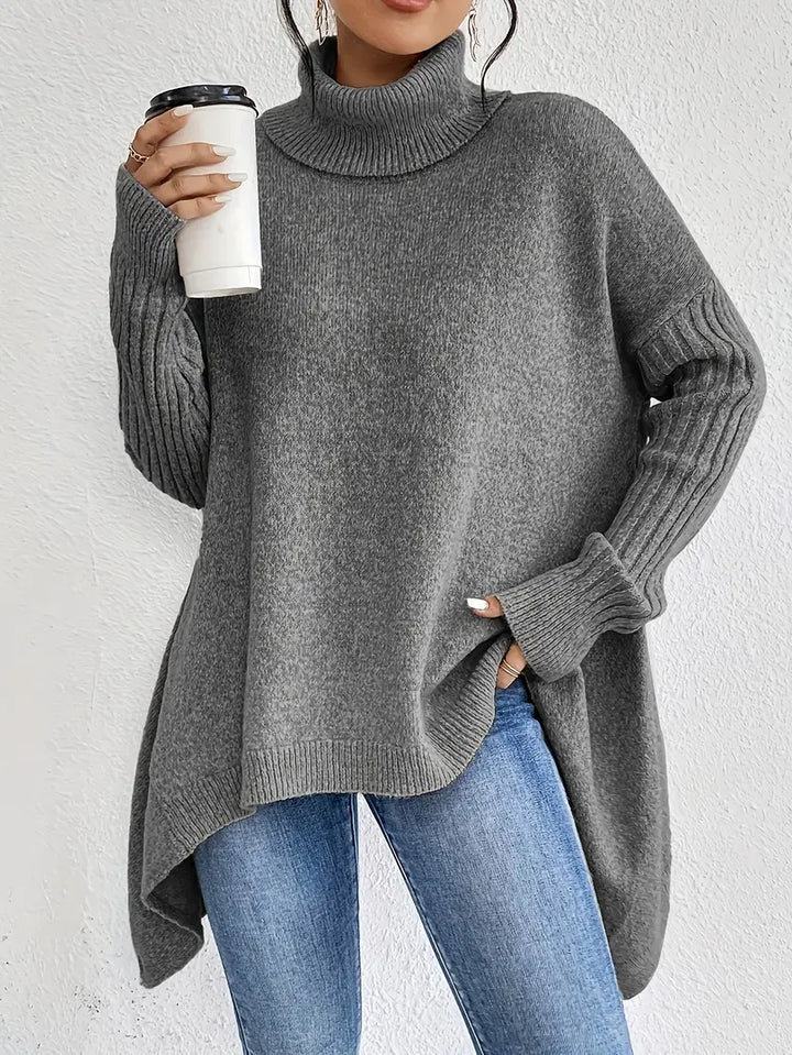 Bridgette | Maglione lungo comodo da donna con colletto alto