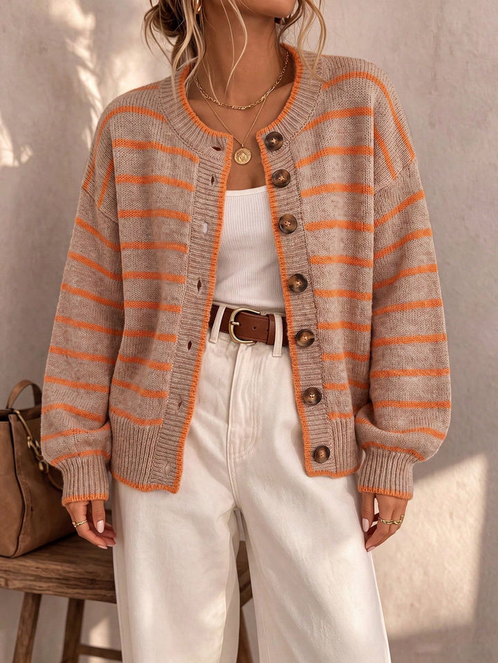 Céliane | Cardigan a righe in maglia chic