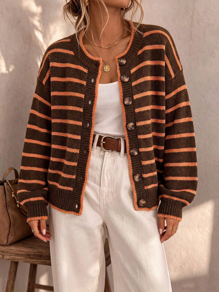 Céliane | Cardigan a righe in maglia chic