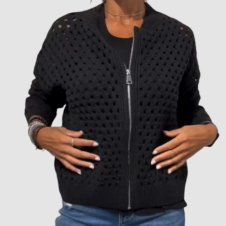 GILET ZIPPER TRICOT PER DONNE