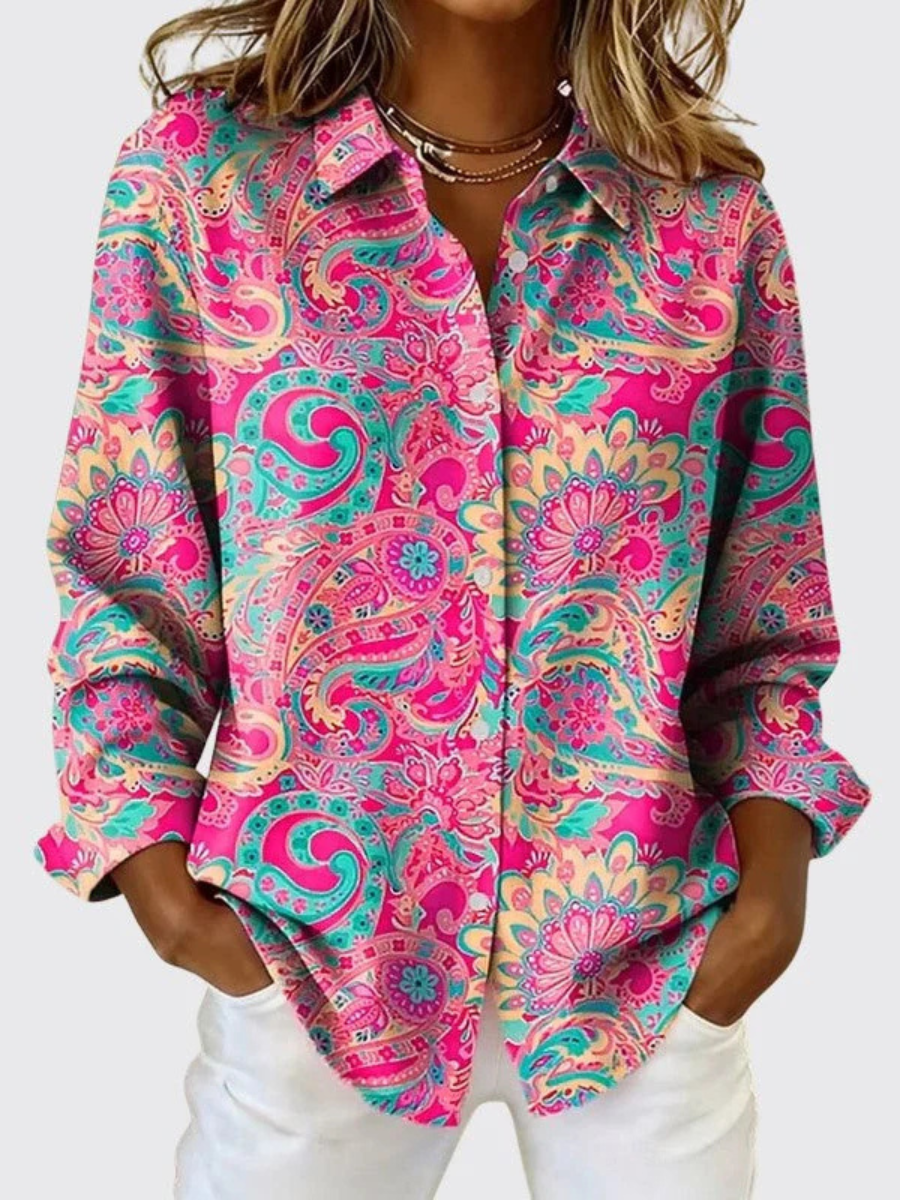 Joanna | Blusa Button-Up Paisley