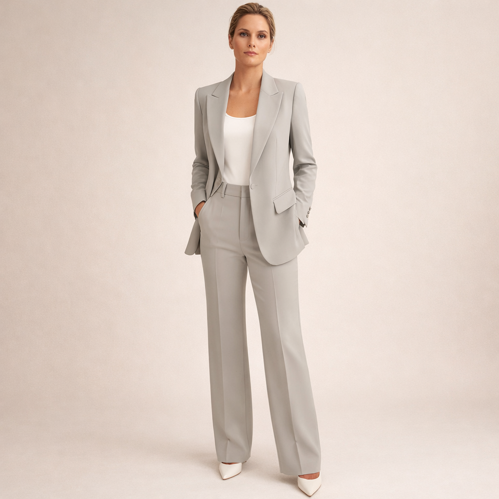 Lena | Completo da Donna con Pantaloni Svasati e Bottoni
