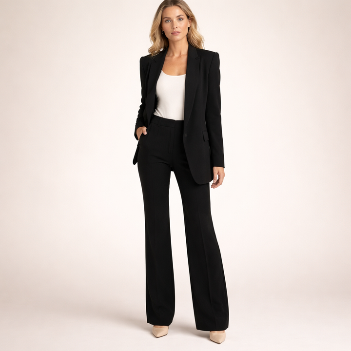 Lena | Completo da Donna con Pantaloni Svasati e Bottoni