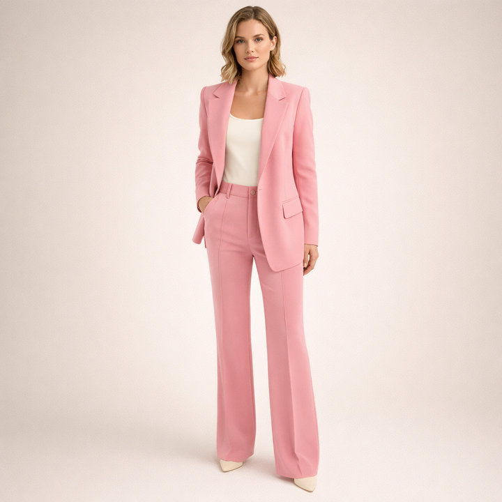 Lena | Completo da Donna con Pantaloni Svasati e Bottoni