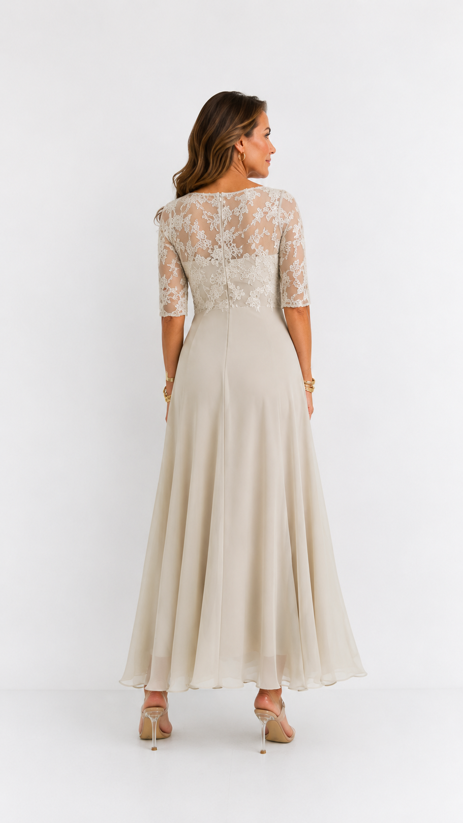 RHONDA | Abito Midi in Pizzo Elegante