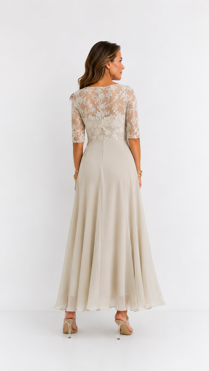 RHONDA | Abito Midi in Pizzo Elegante