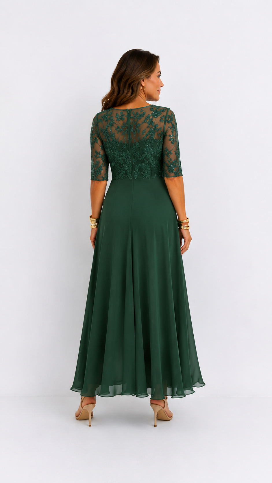 RHONDA | Abito Midi in Pizzo Elegante