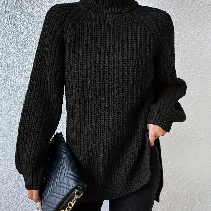 MAGLIONE CON COLLO ALTO E ORLO SFOGLIATO PER DONNE