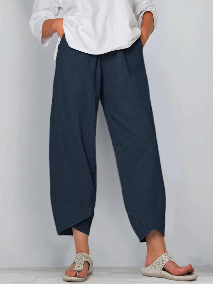 Giulia | Pantaloni di Lino e Cotone a Gamba Larga