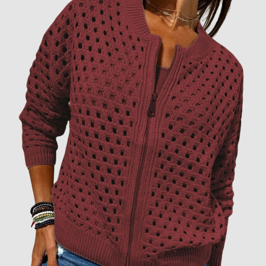 GILET ZIPPER TRICOT PER DONNE
