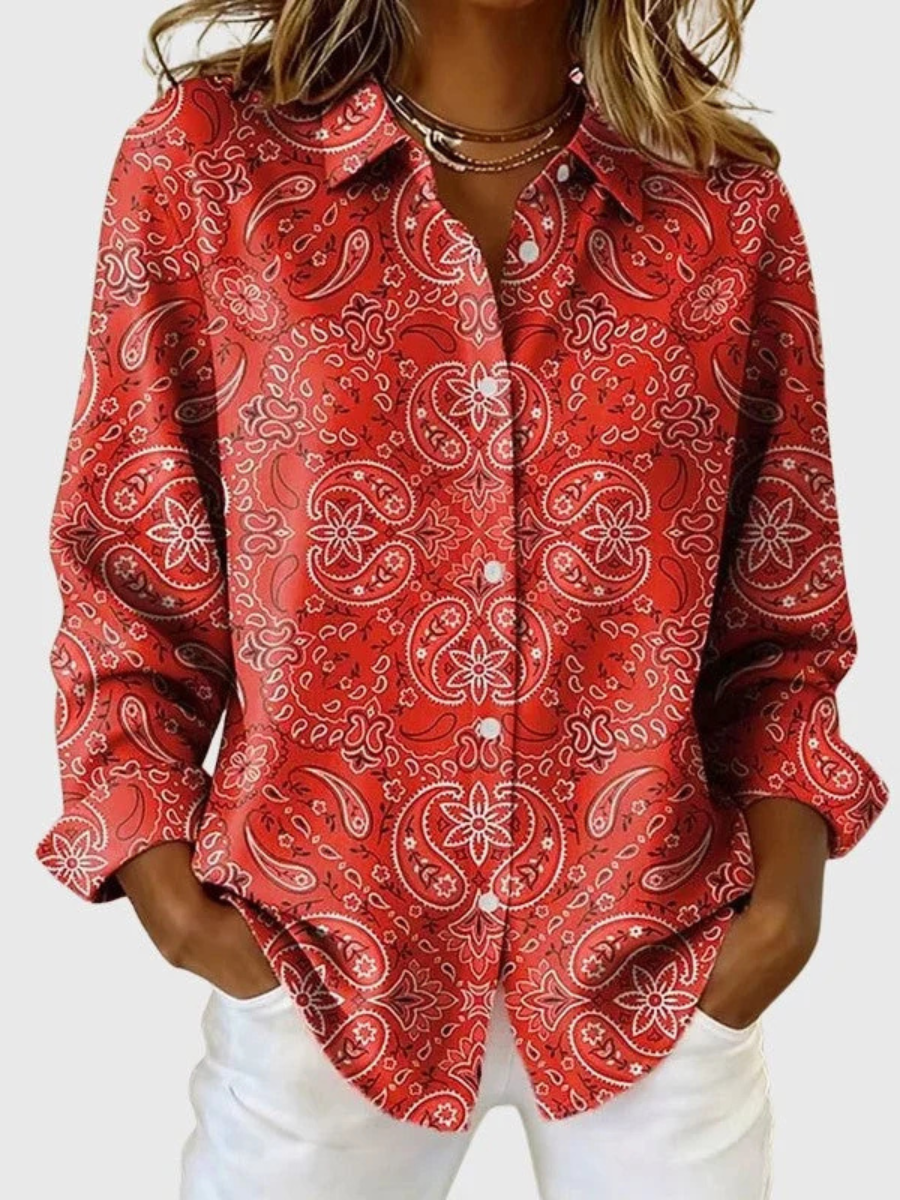 Joanna | Blusa Button-Up Paisley