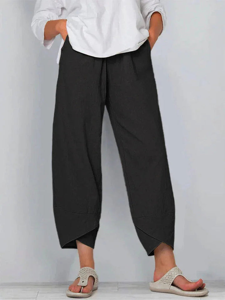 Giulia | Pantaloni di Lino e Cotone a Gamba Larga