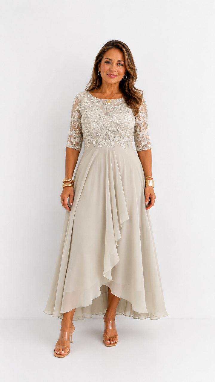 RHONDA | Abito Midi in Pizzo Elegante