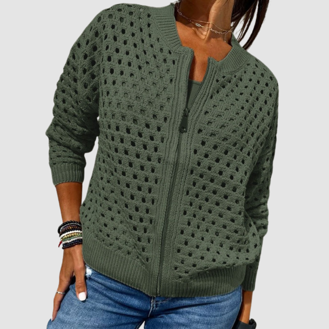 GILET ZIPPER TRICOT PER DONNE