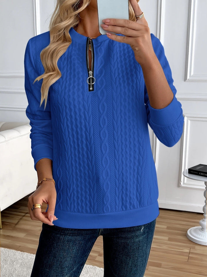SWEAT TEXTURATO CON ZIP PER DONNE