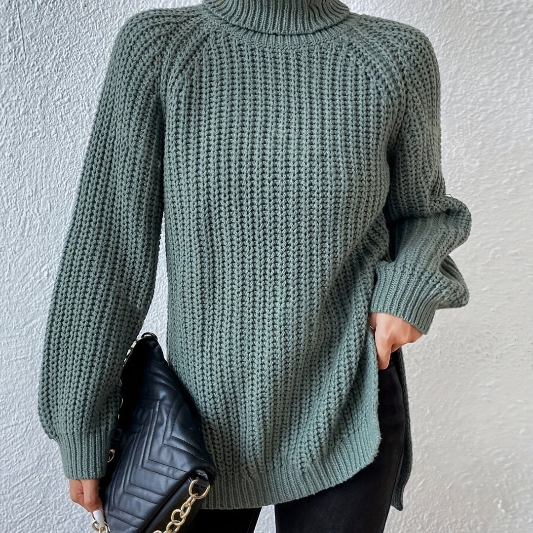 MAGLIONE CON COLLO ALTO E ORLO SFOGLIATO PER DONNE