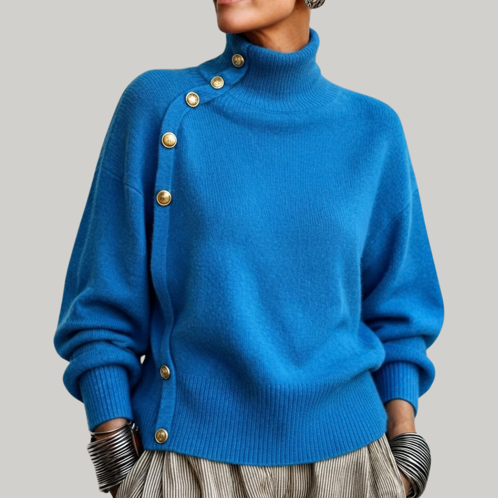 MAGLIONE CON COLLO ALTO E BOTTONI PER DONNE
