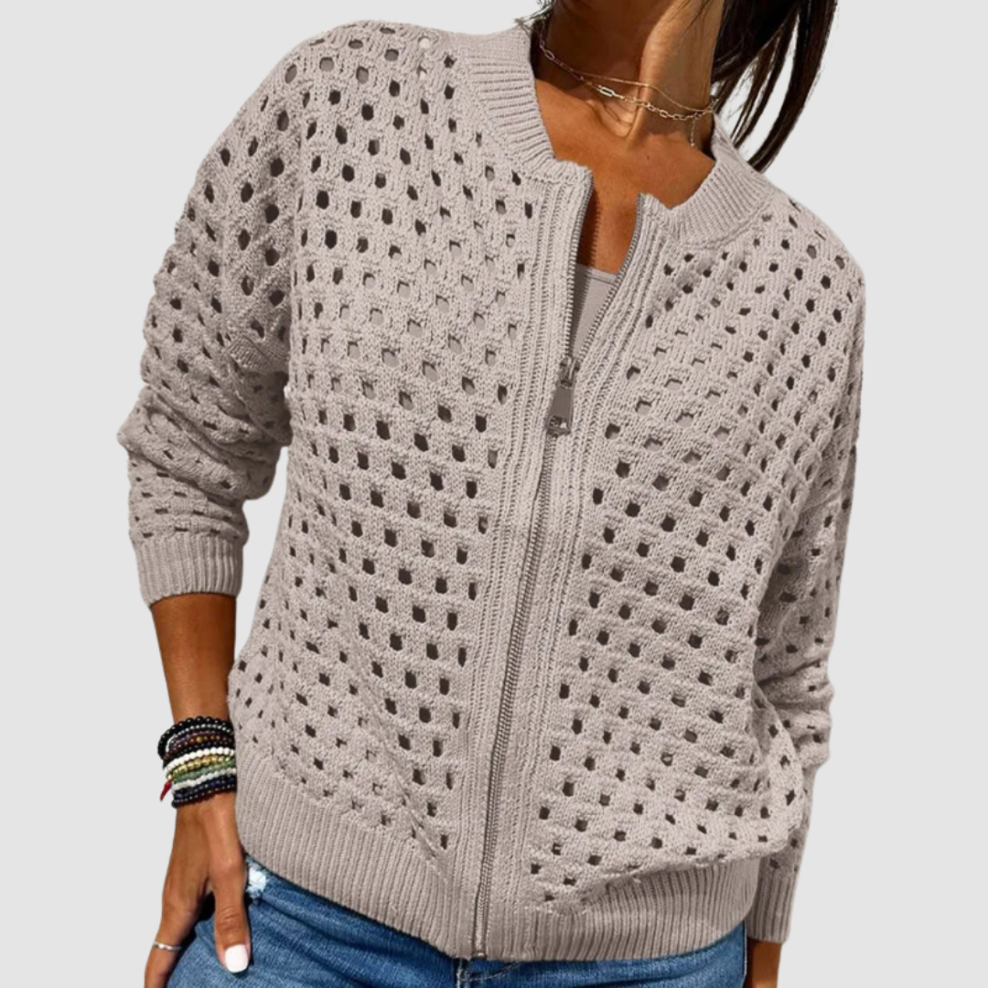 GILET ZIPPER TRICOT PER DONNE