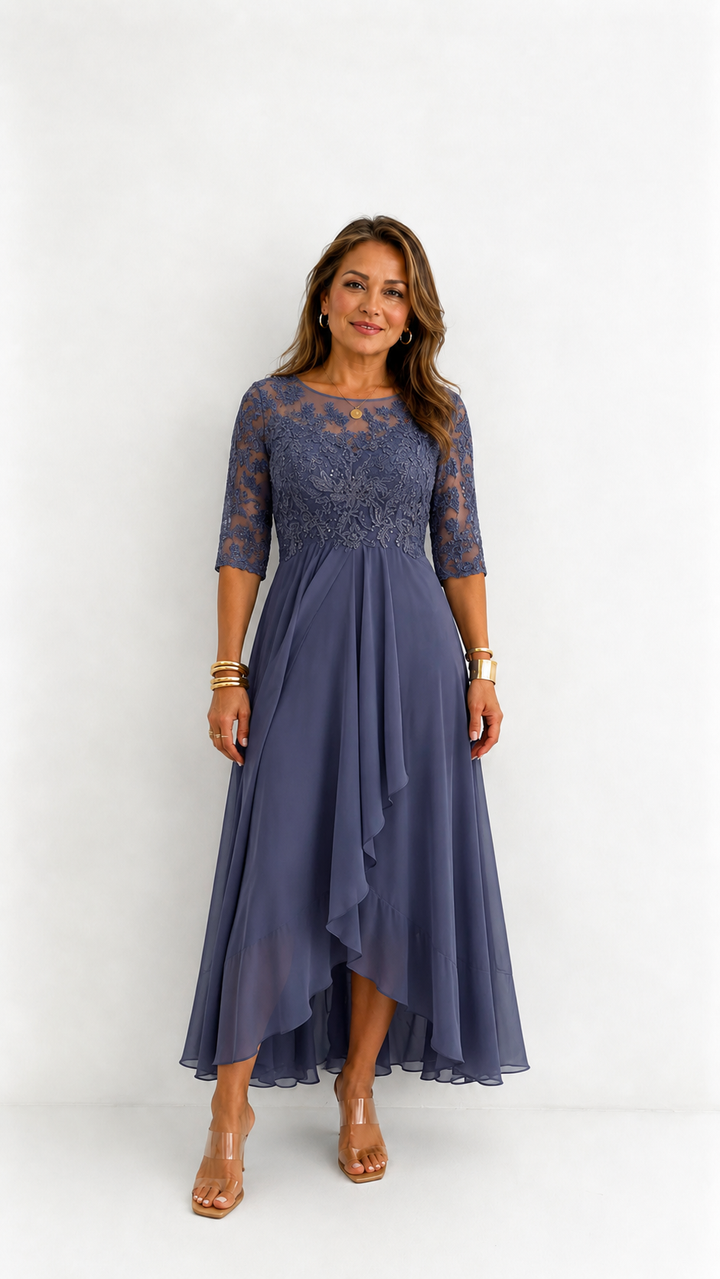 RHONDA | Abito Midi in Pizzo Elegante