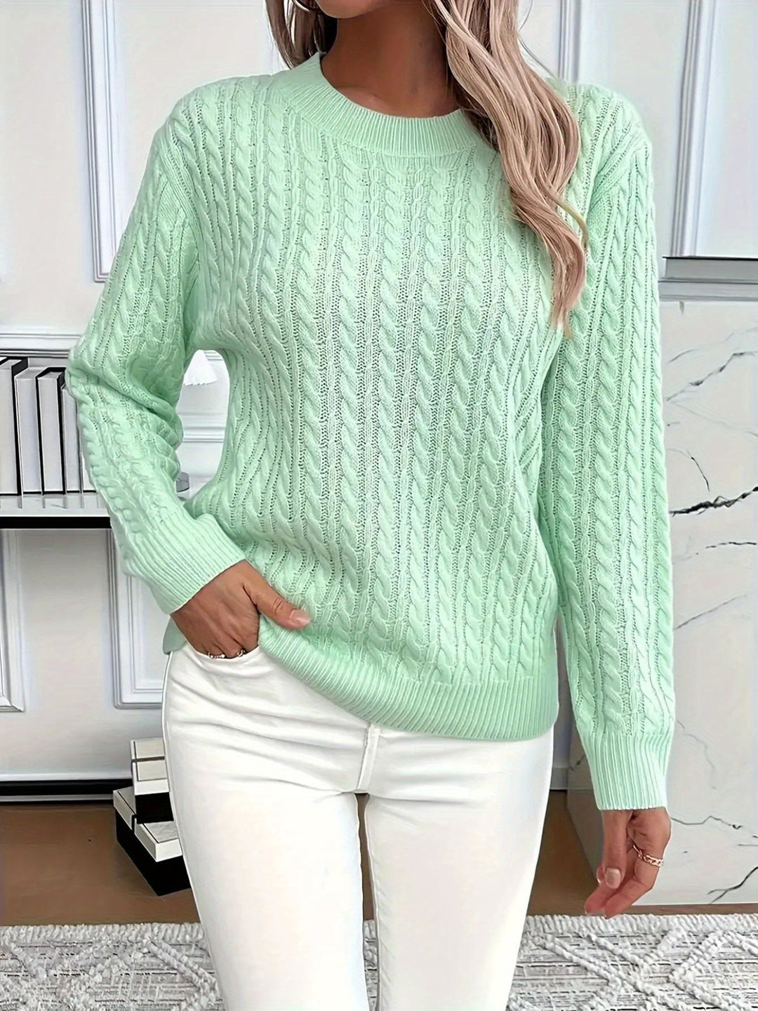 MAGLIONE A COLLO TONDO COZY PER DONNE