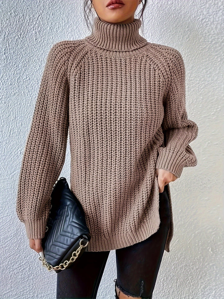 MAGLIONE CON COLLO ALTO E ORLO SFOGLIATO PER DONNE