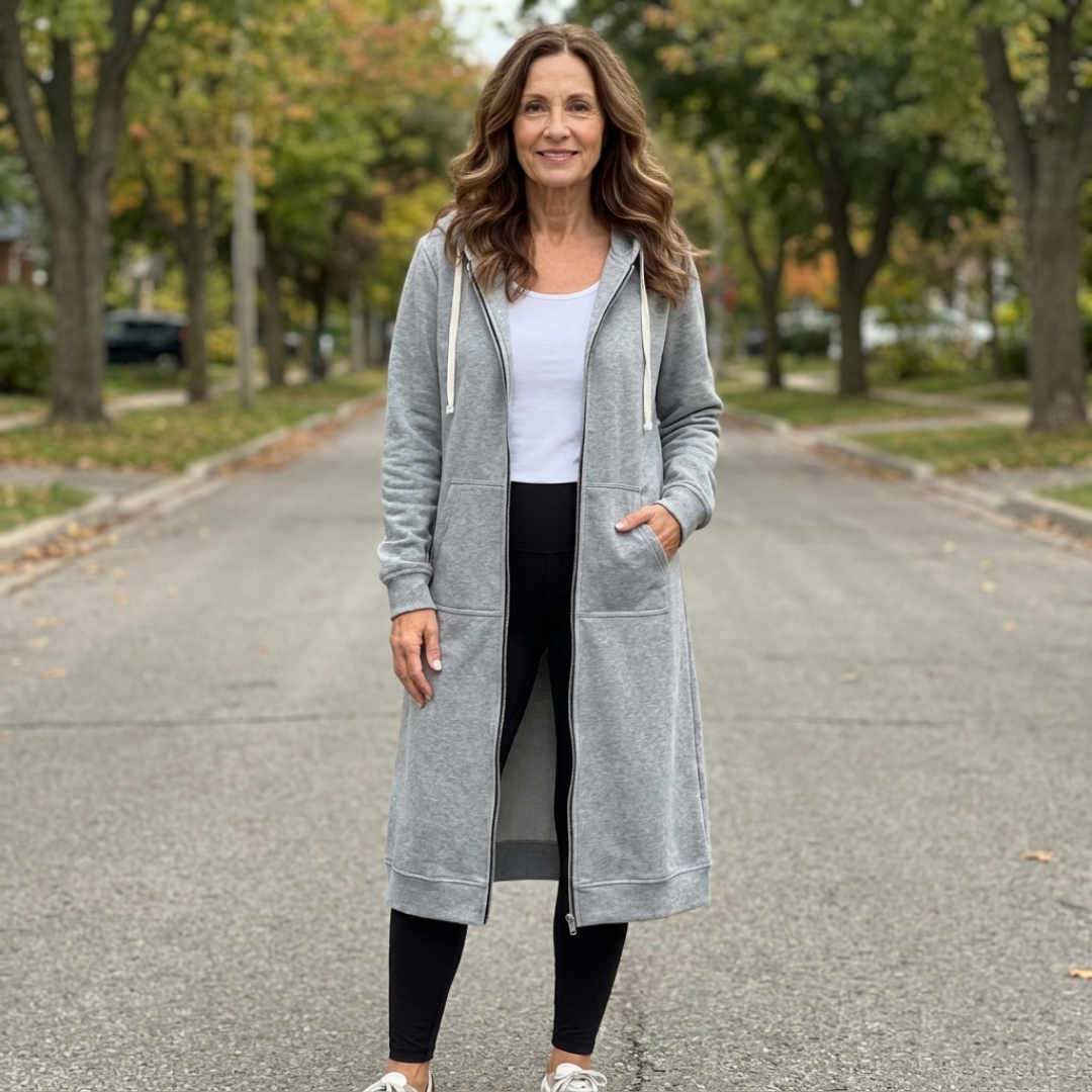 GILET LUNGO CON ZIP RELAX PER DONNE