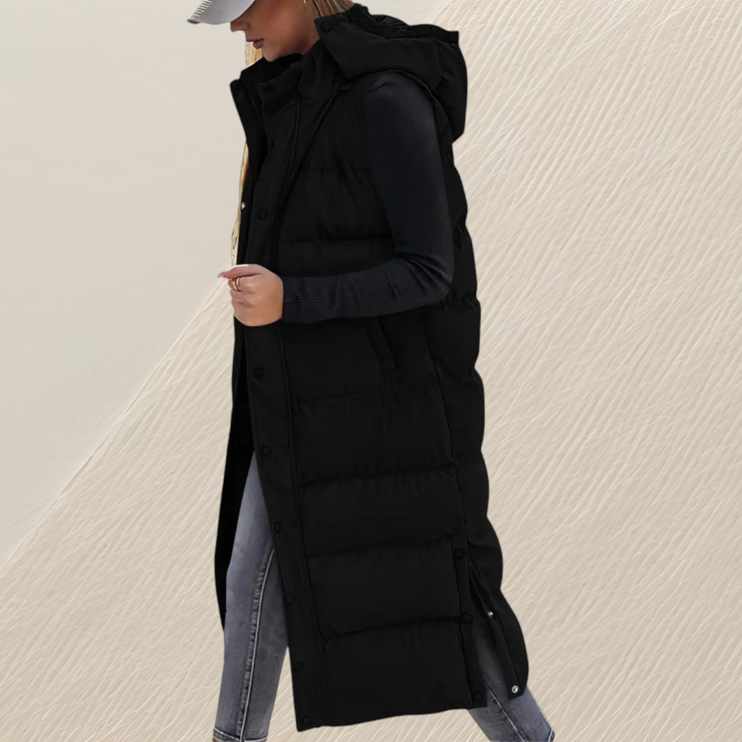 GILET QUILTÉE LONGUE DÉTENDUE POUR FEMMES