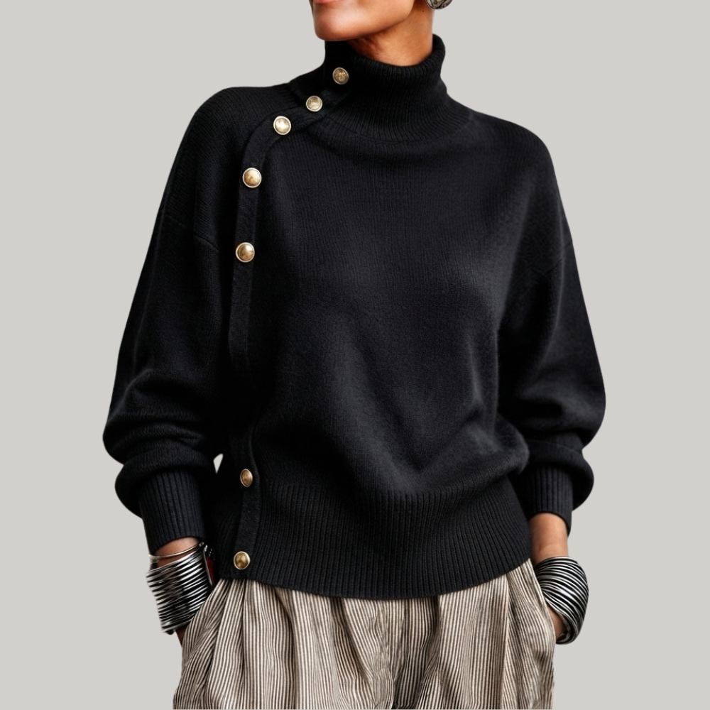 MAGLIONE CON COLLO ALTO E BOTTONI PER DONNE