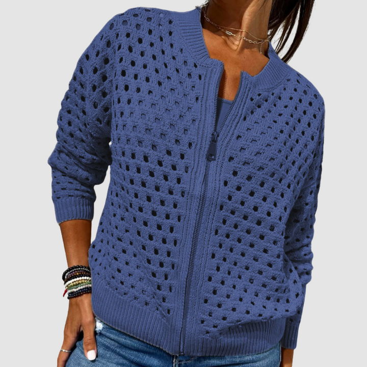 GILET ZIPPER TRICOT PER DONNE