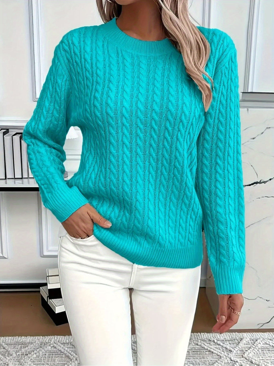 MAGLIONE A COLLO TONDO COZY PER DONNE