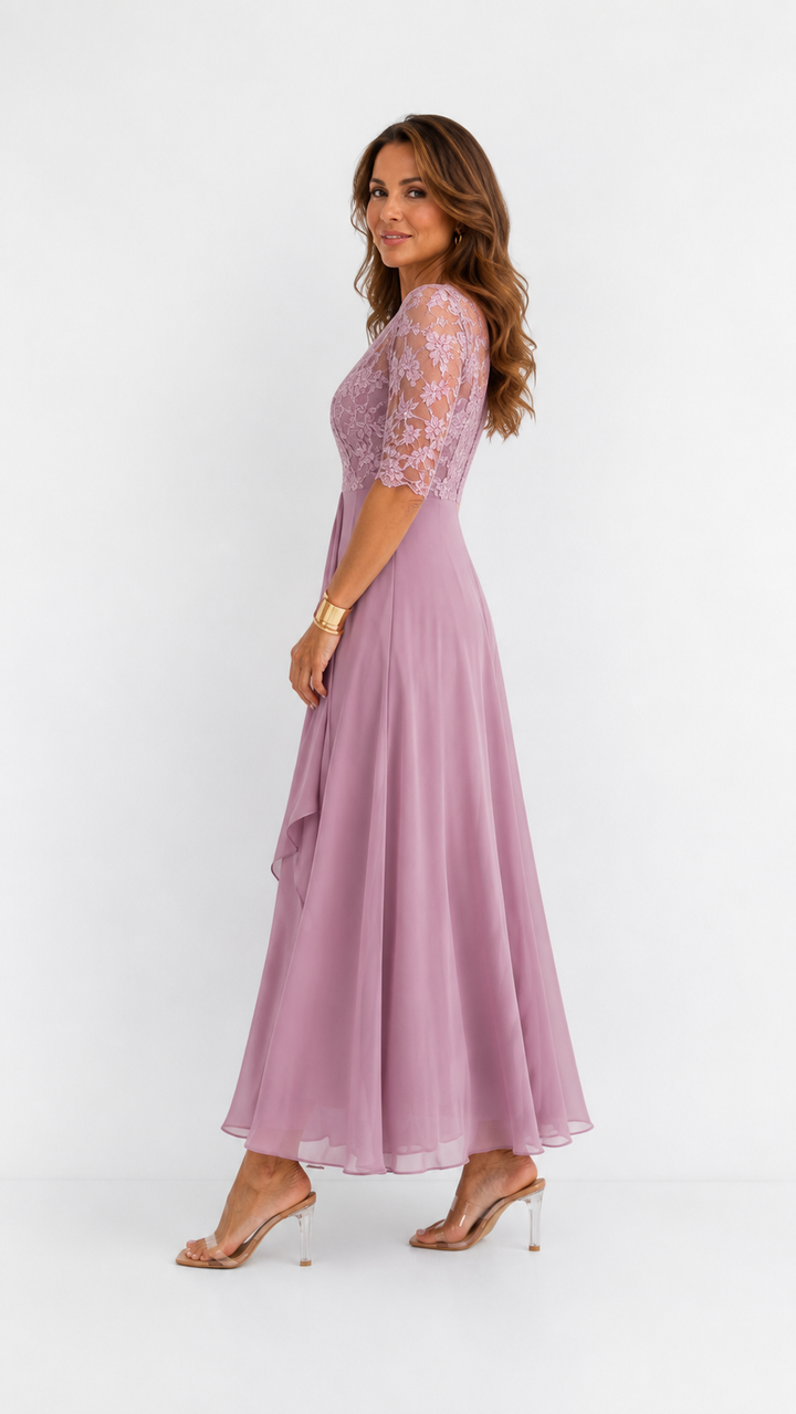 RHONDA | Abito Midi in Pizzo Elegante