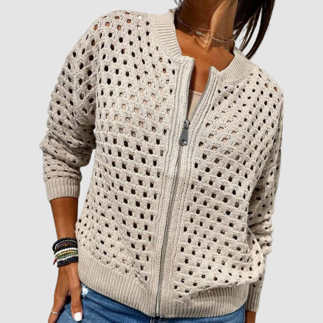 GILET ZIPPER TRICOT PER DONNE