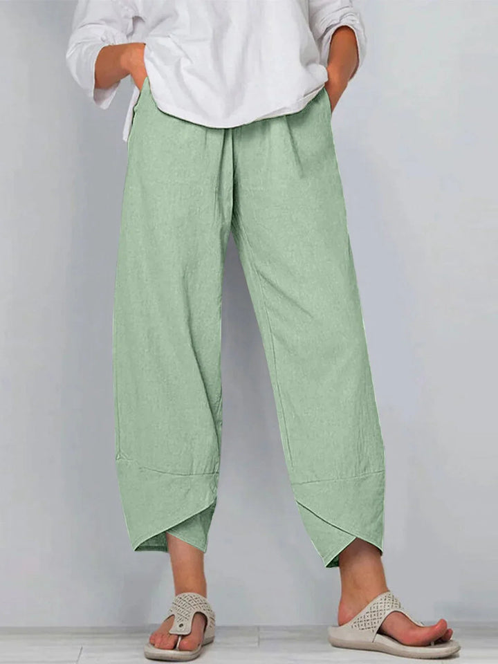 Giulia | Pantaloni di Lino e Cotone a Gamba Larga