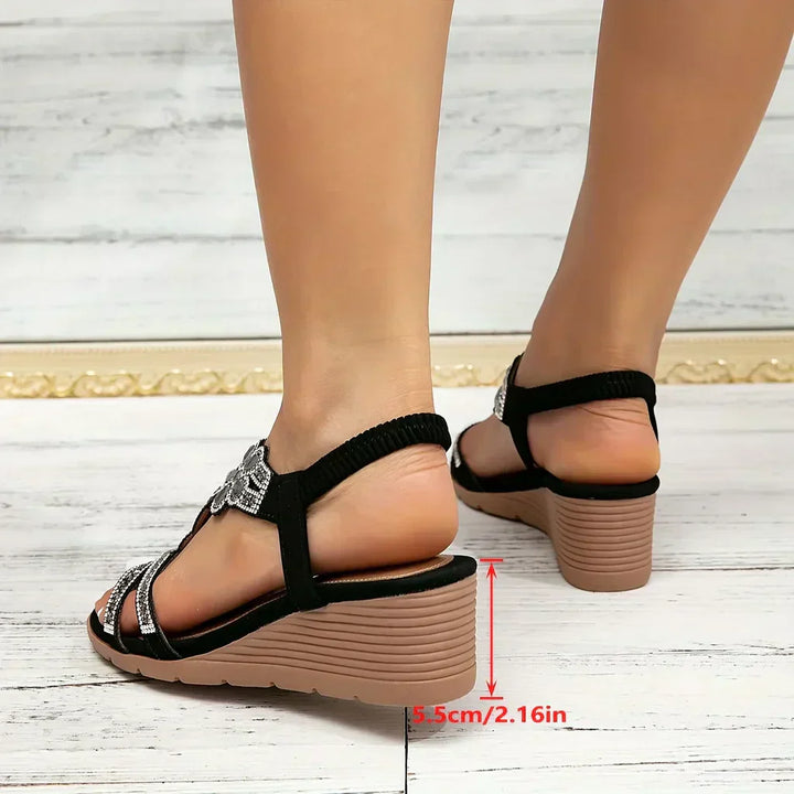 Trinda™ - Sandali ortopedici eleganti con tacco compensato