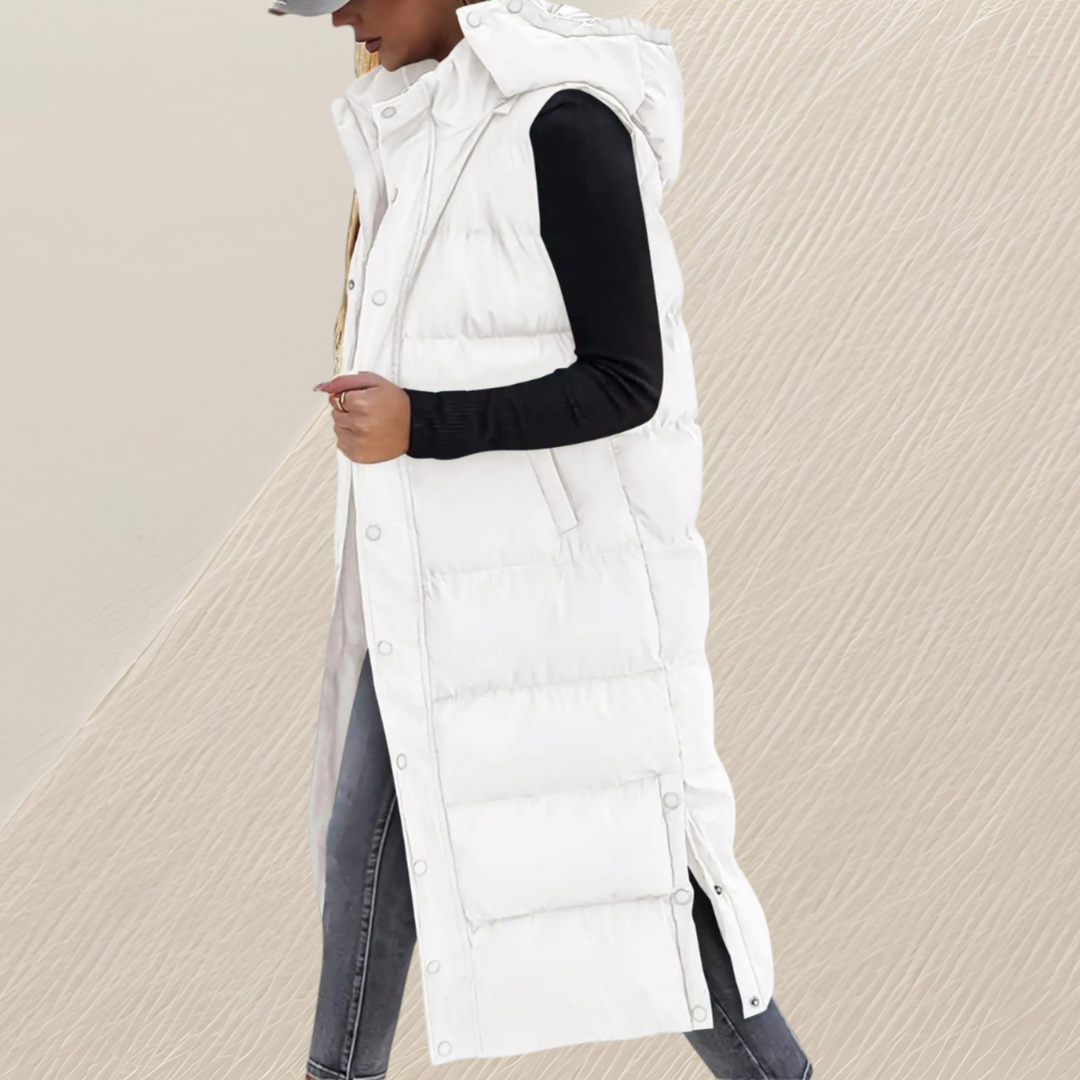 GILET QUILTÉE LONGUE DÉTENDUE POUR FEMMES