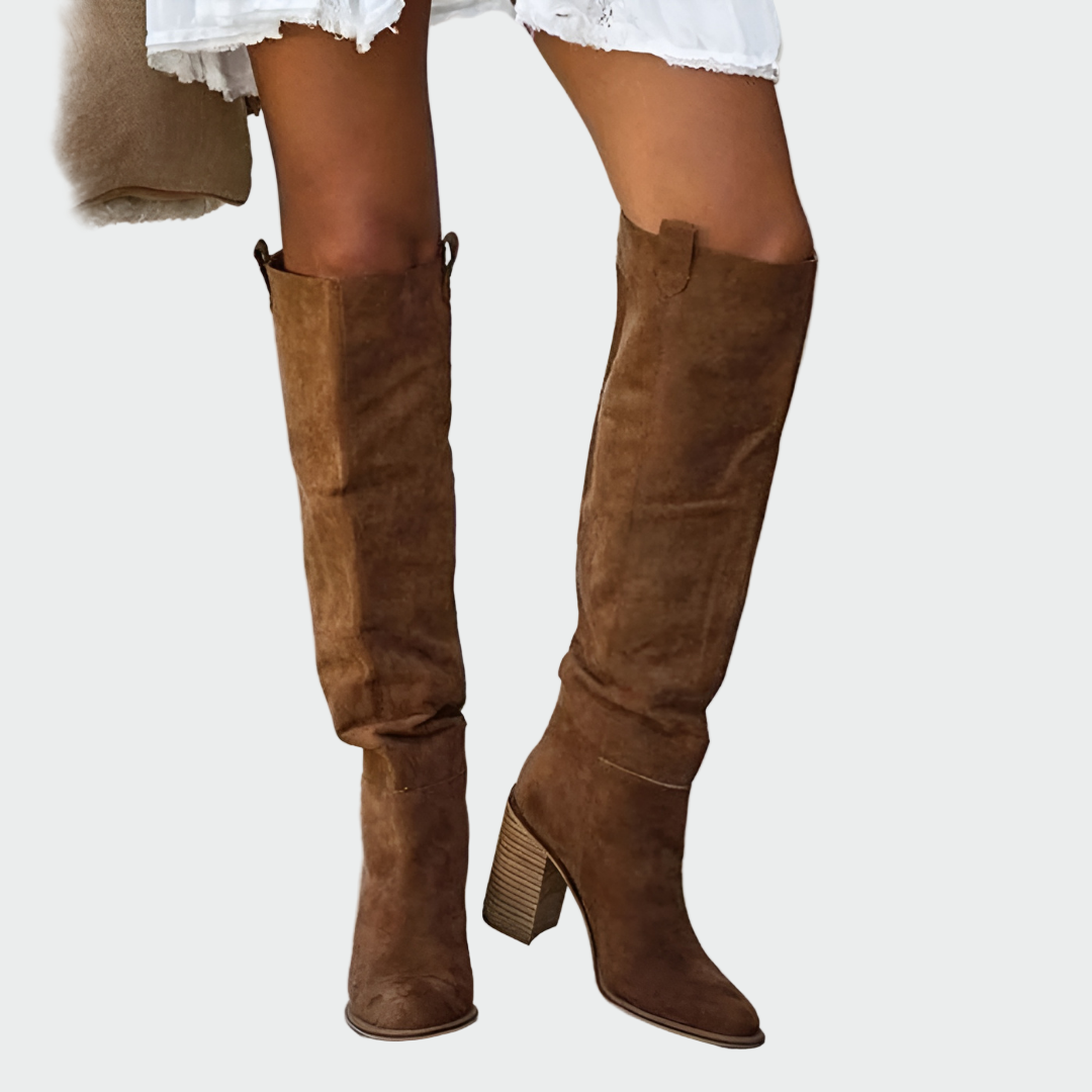Stivali Alti Stile Western con Tacco Stabile