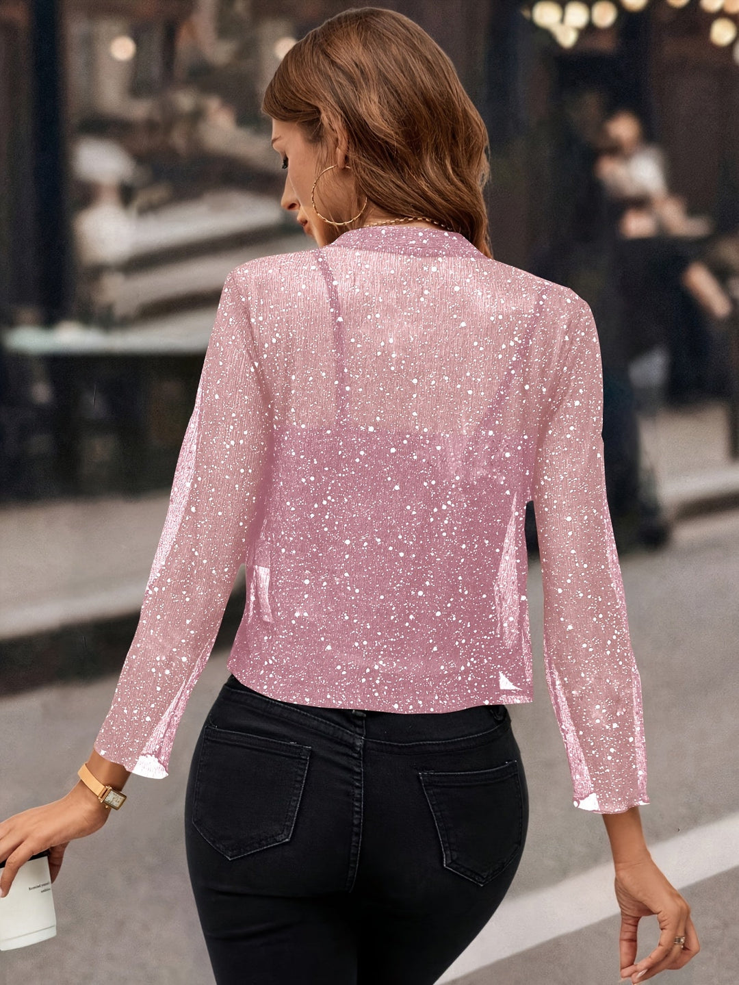 GIACCA CORTA CON PAILLETTES PER DONNE