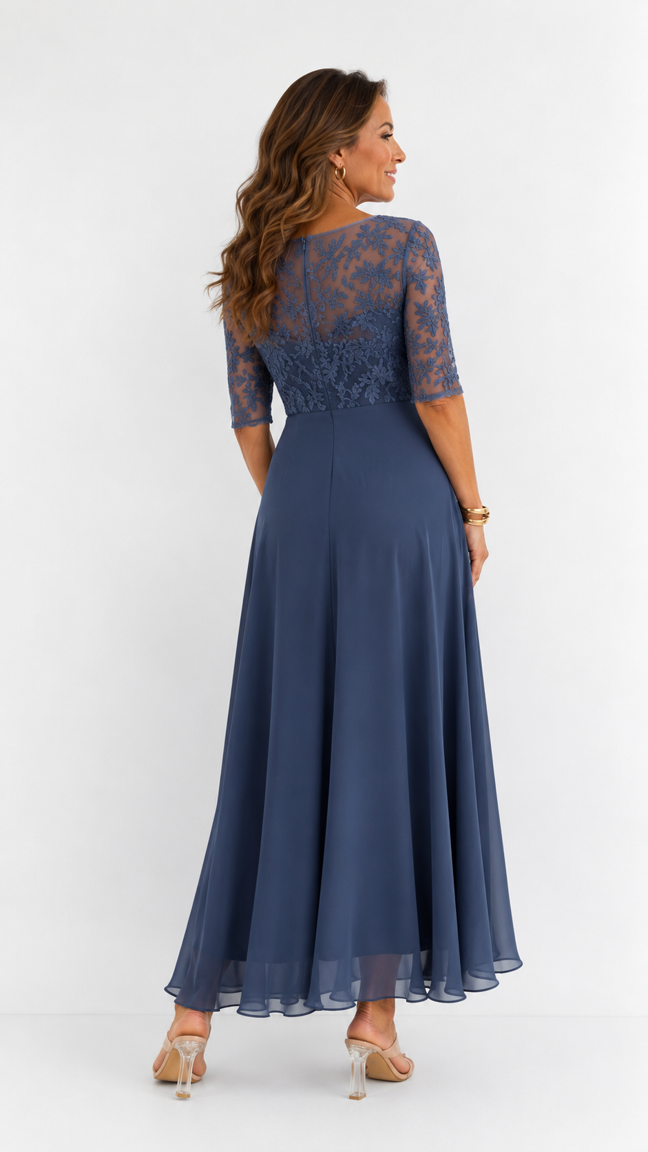 RHONDA | Abito Midi in Pizzo Elegante