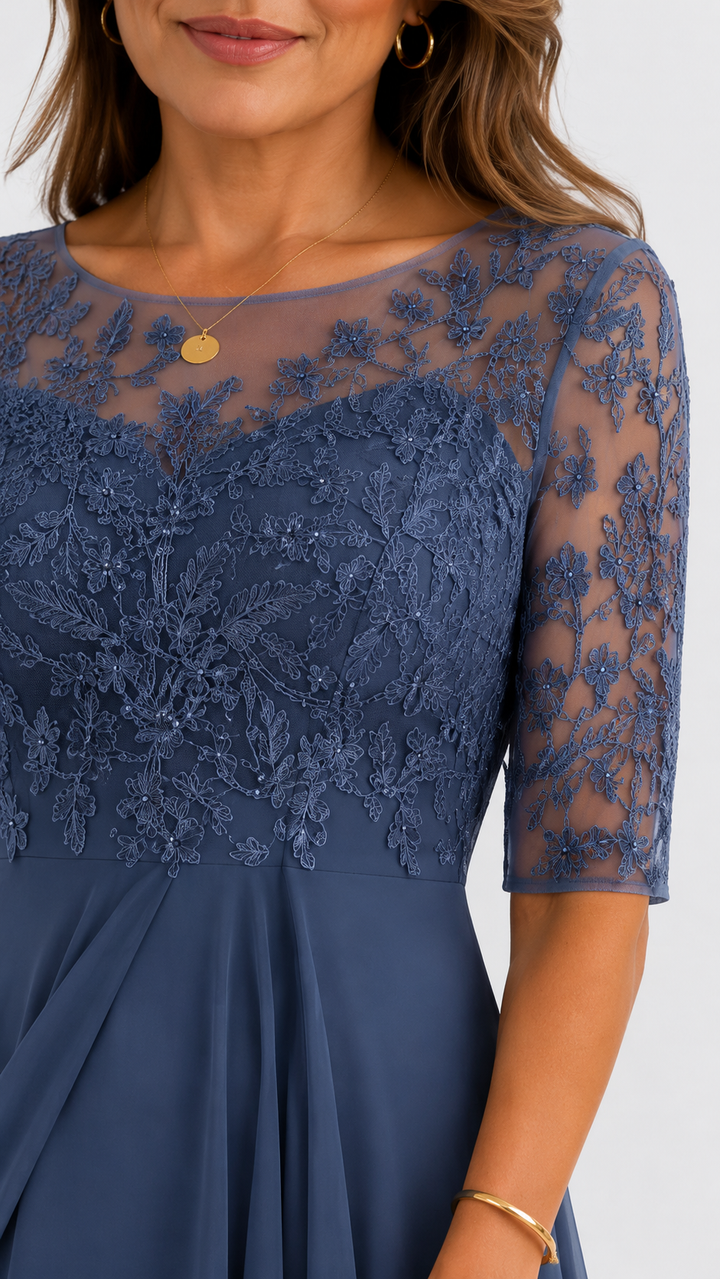 RHONDA | Abito Midi in Pizzo Elegante