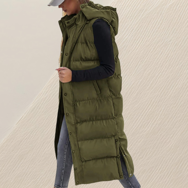 GILET QUILTÉE LONGUE DÉTENDUE POUR FEMMES