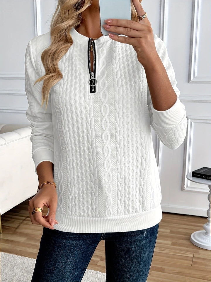 SWEAT TEXTURATO CON ZIP PER DONNE