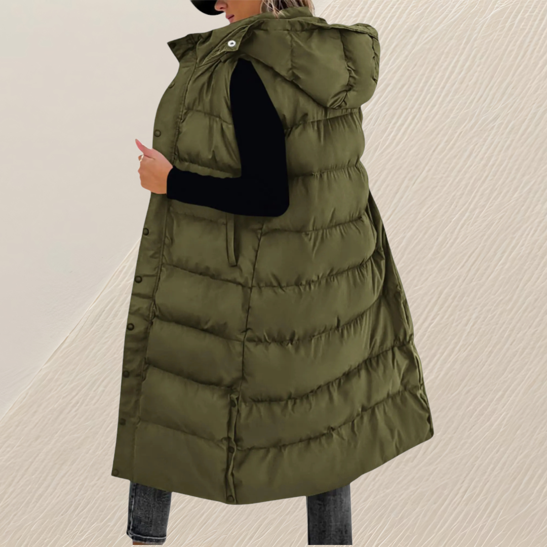 GILET QUILTÉE LONGUE DÉTENDUE POUR FEMMES