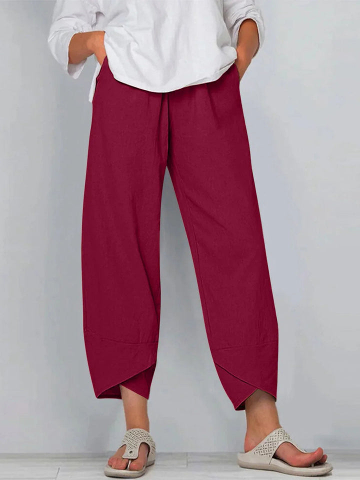 Giulia | Pantaloni di Lino e Cotone a Gamba Larga